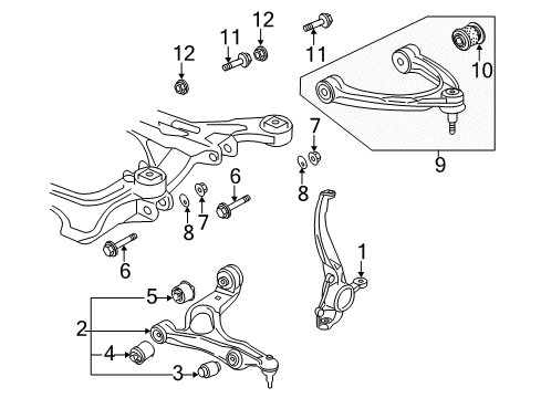 2011 Volkswagen Touareg Upper Control Arm Bushing Diagram for 7P0-407-077