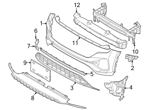 2024 Volkswagen Atlas Cross Sport Bumper & Components - Front Diagram 2