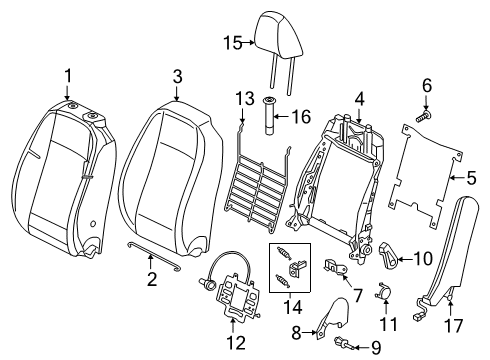 2024 Volkswagen Jetta Passenger Seat Components Diagram 1