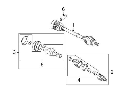 2010 Volkswagen Golf Drive Axles - Front Diagram 2