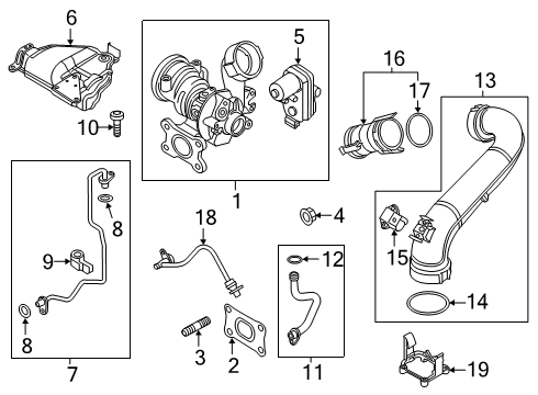 2020 Volkswagen Jetta Turbocharger & Components Diagram 1