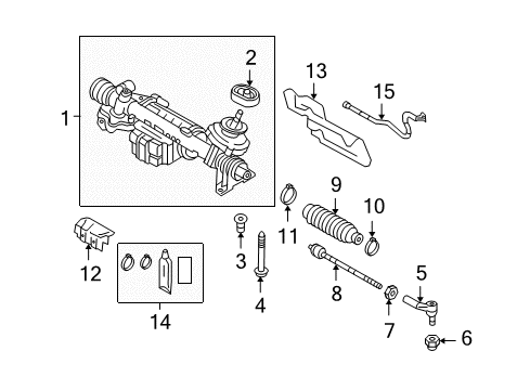 2013 Volkswagen Golf R Steering Column & Wheel, Steering Gear & Linkage Diagram 3