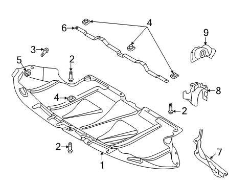 2004 Volkswagen Passat Splash Shields Diagram 2