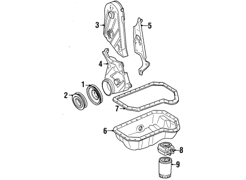 1999 Volkswagen Golf Engine Parts & Mounts, Timing, Lubrication System Diagram 5