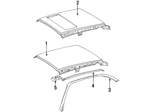 1995 Volkswagen Passat Roof & Components Diagram 1