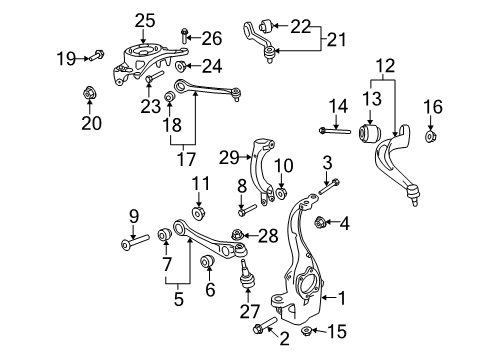 Rear Lower Control Arm Lock Nut Diagram for N-908-484-04