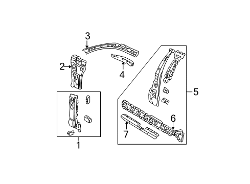 1999 Volkswagen Jetta Center Pillar & Rocker, Hinge Pillar