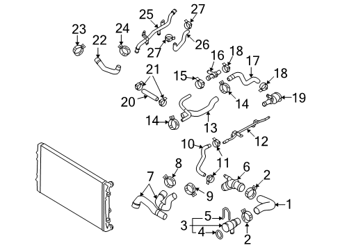 2007 Volkswagen Passat Hoses, Lines & Pipes Diagram 1