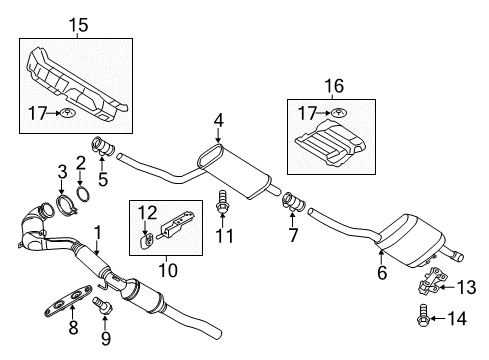 2014 Volkswagen Passat Exhaust Components Diagram 1