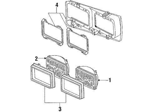 1987 Volkswagen Quantum Headlamps, Electrical Diagram 1
