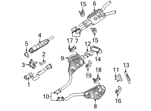2006 Volkswagen Phaeton Exhaust Components Diagram 1