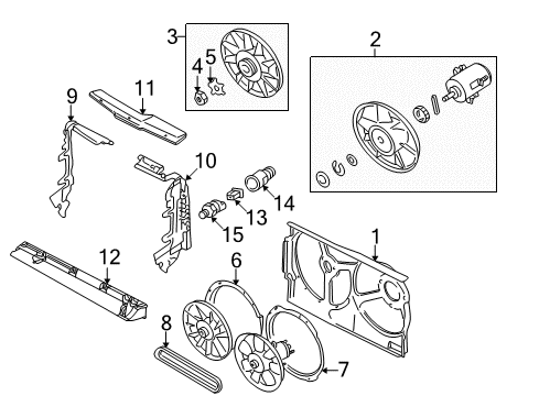 2002 Volkswagen Cabrio Cooling System, Radiator, Water Pump, Cooling Fan Diagram 1