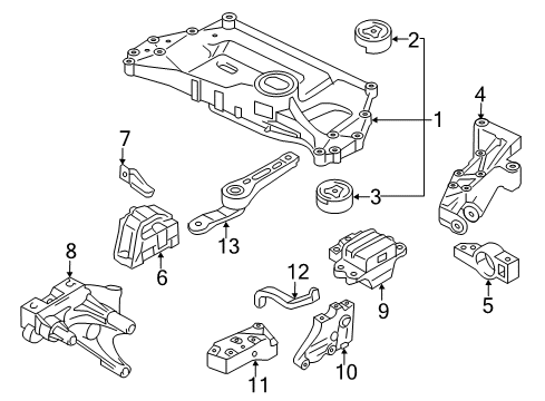 2013 Volkswagen Jetta Engine & Trans Mounting Diagram 4