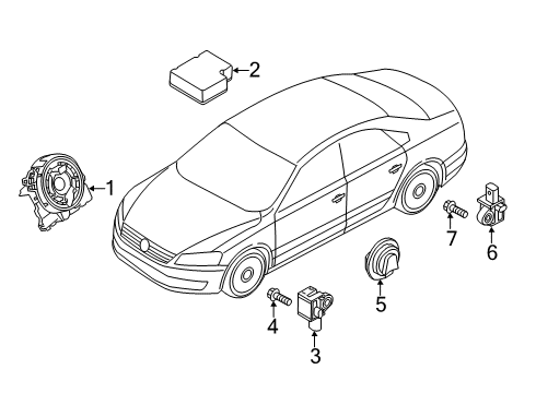 2021 Volkswagen Passat Air Bag Components Diagram 2