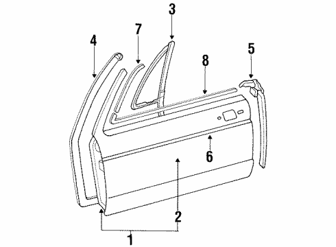 1992 Volkswagen Cabriolet Door & Components