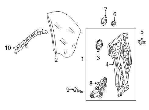 2016 Volkswagen Beetle Quarter Panel - Glass & Hardware Diagram 1