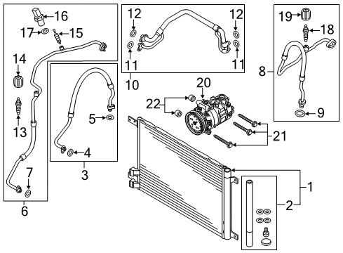 2021 Volkswagen GTI A/C Condenser, Compressor & Lines