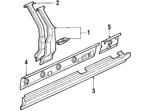 1987 Volkswagen Quantum Center Pillar, Rocker Panel