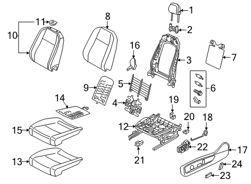 2022 Volkswagen Atlas Passenger Seat Components Diagram 1