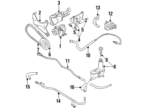 1998 Volkswagen Cabrio P/S Pump & Hoses, Steering Gear & Linkage Diagram 2