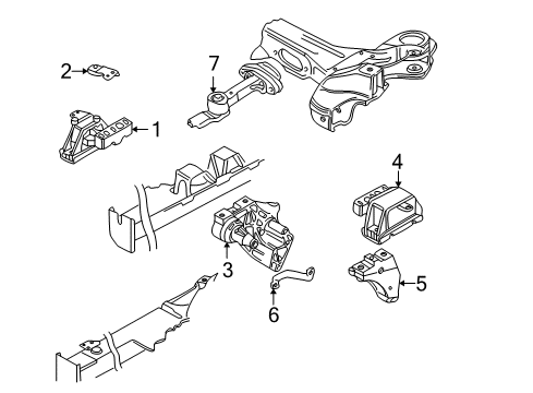 2005 Volkswagen Jetta Engine & Trans Mounting Diagram 3