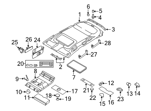 2007 Volkswagen Touareg Interior Trim - Roof Diagram 2