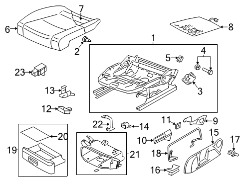 2013 Volkswagen Golf R Front Seat Components Diagram 4