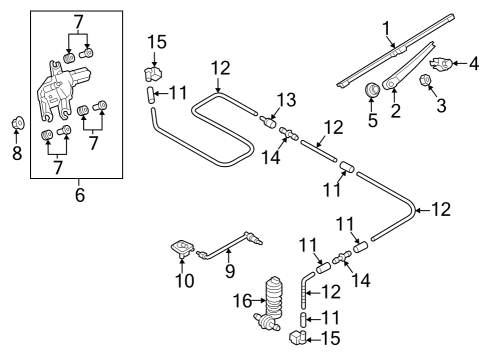2022 Volkswagen Golf R Spray Jet Diagram for 5H0-955-993