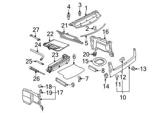 2002 Volkswagen Passat Interior Trim - Rear Body Diagram 3