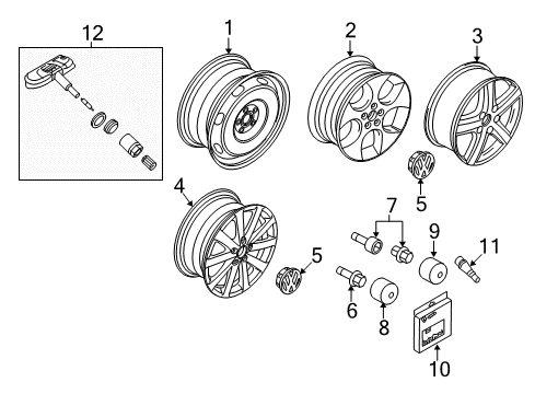 2010 Volkswagen GTI Wheels Diagram 1