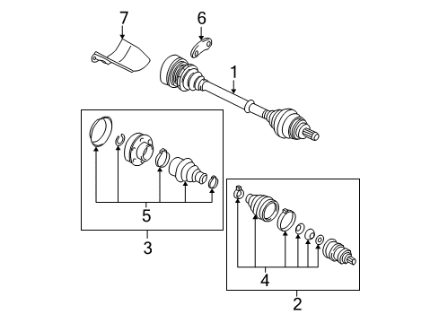 2008 Volkswagen Jetta Drive Axles - Front Diagram 2