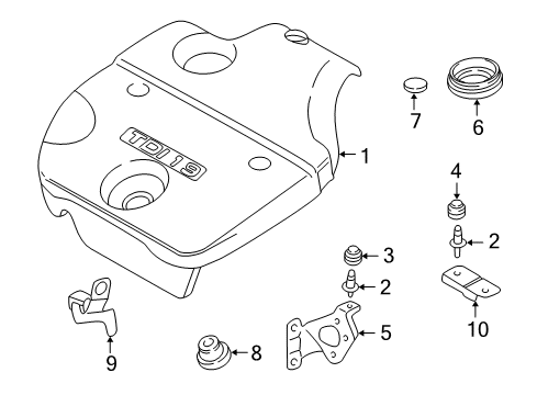 2002 Volkswagen Jetta Engine Appearance Cover Diagram 5