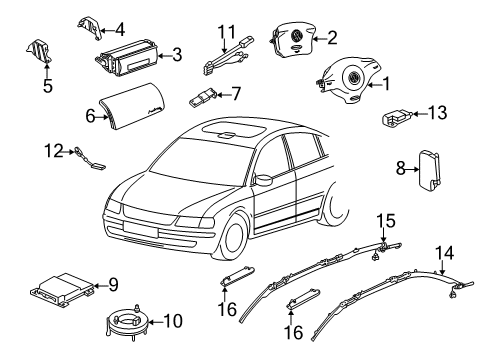 2002 Volkswagen Jetta Air Bag Components