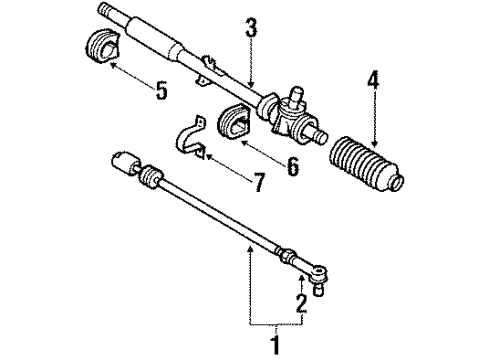 1990 Volkswagen Cabriolet Steering Column & Wheel, Steering Gear & Linkage Diagram 4