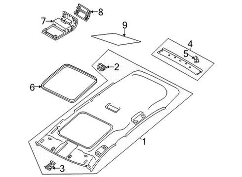 2020 Volkswagen Golf Interior Trim - Roof Diagram 2