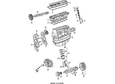 1987 Volkswagen Quantum Engine Parts, Cylinder Head & Valves, Camshaft & Timing, Oil Pan, Crankshaft & Bearings, Pistons, Rings & Bearings