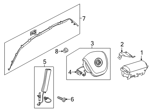 2017 Volkswagen Touareg Control Module Diagram for 7P0-959-655-G-08T