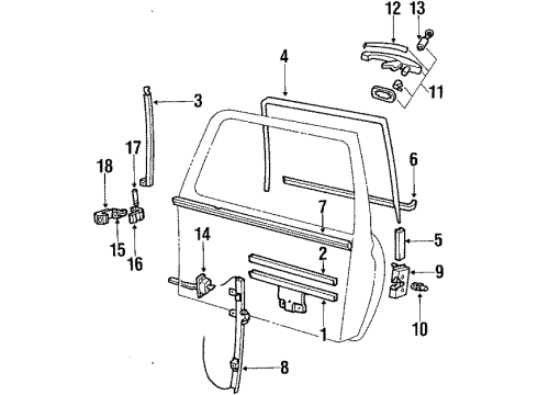 1986 Volkswagen Golf Window Regulator Diagram for 191-837-402