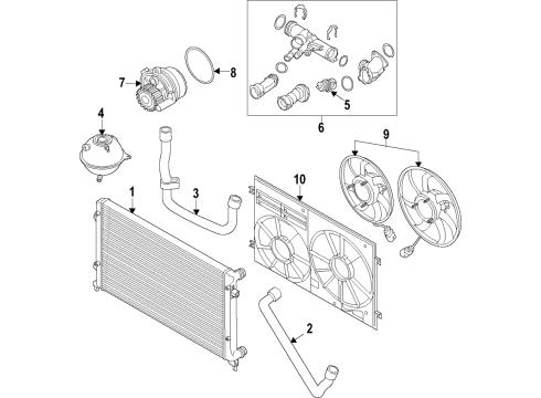 2015 Volkswagen Golf SportWagen Radiator Diagram for 5WA-121-251-D