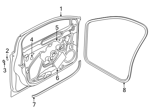 2021 Volkswagen Jetta Door & Components Diagram 1
