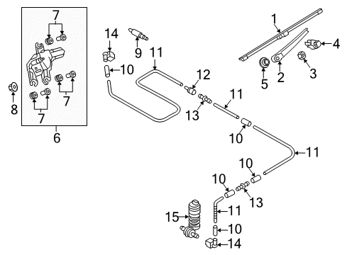 2019 Volkswagen Golf Alltrack Lift Gate - Wiper & Washer Components