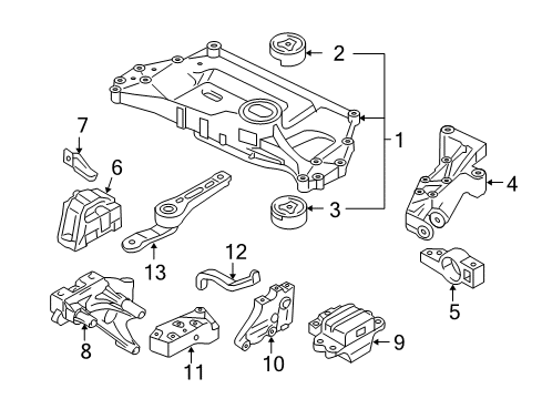 2006 Volkswagen Jetta Engine & Trans Mounting Diagram 1