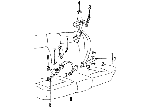 1994 Volkswagen Jetta Rear Seat Belts