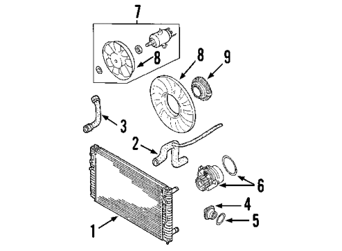 2005 Volkswagen Passat Cooling System, Radiator, Water Pump, Cooling Fan Diagram 7