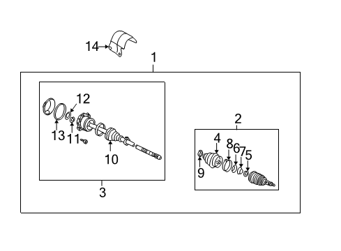 2008 Volkswagen Beetle Inner CV Joint Diagram for 1KM-498-103