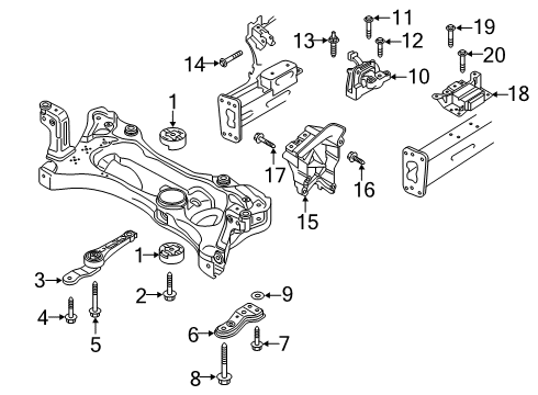 2021 Volkswagen Jetta Engine & Trans Mounting Diagram 1