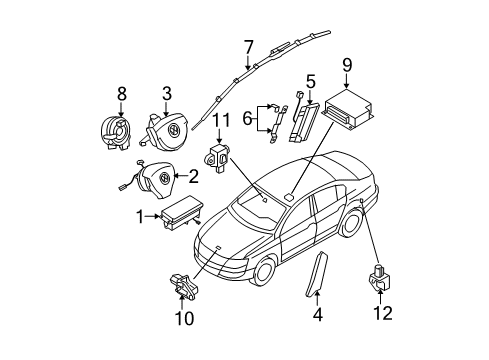 2008 Volkswagen Passat Air Bag Components