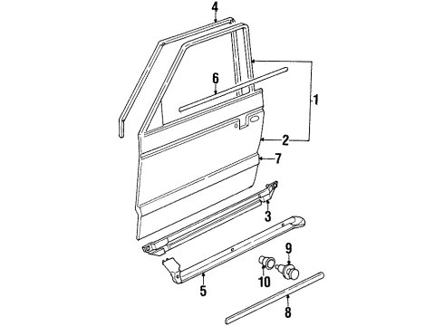 1995 Volkswagen Passat Front Door & Components, Exterior Trim