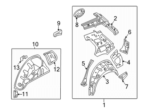 2021 Volkswagen Golf Inner Structure - Quarter Panel