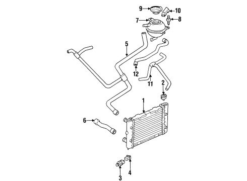 1998 Volkswagen Golf Radiator Diagram for 1HM-121-253